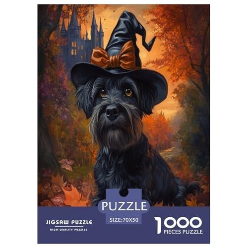 Rompecabezas de Schnauzer de 1000 piezas para adultos, desafío imposible de 70x50 cm