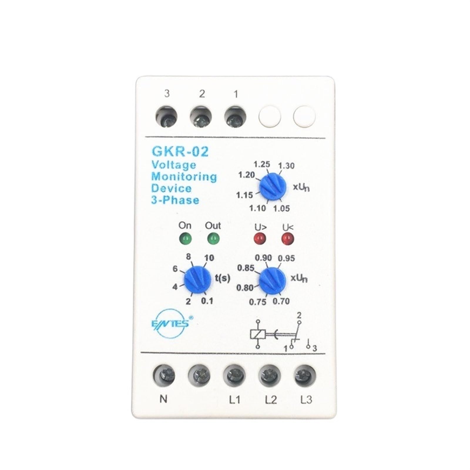 WEUSANXPL GKR-02 Voltage Monitoring Device Relay GKR-02 Phase Failure and Phase-Sequence Protection Relay for Motor Protection Din Rail