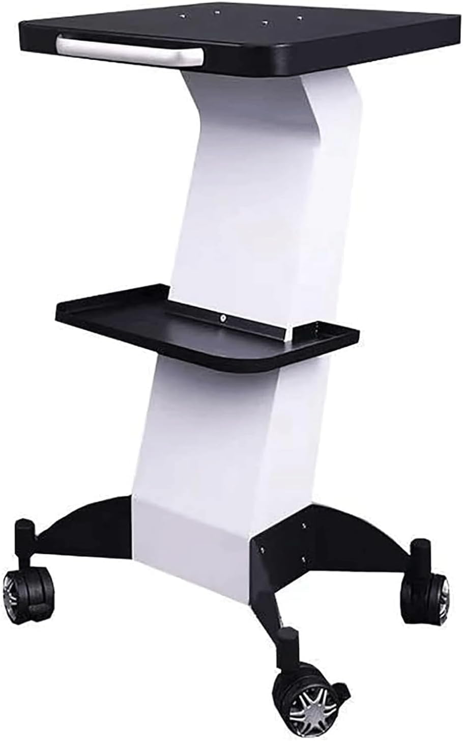 VUIKLCty Salon Cart Iron Salon Rolling Cart Instrument Tray Salon Trolley Cart With Silent Wheels For Beauty Spa Storage Utility Cart(Schwarz)