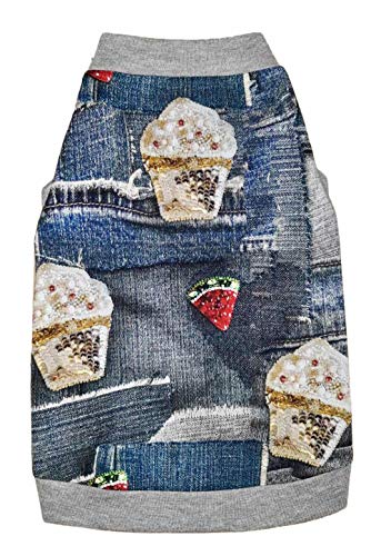 Kotomoda Hairless Cat's Cotton Stretch T-Shirt Icecream For Sphynx Cats (Xl) #TOP5