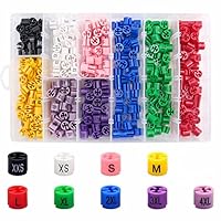 Keadic 290Pcs Colorful Plastic Clothes Hangers Clothes Hanger Markers Hanger Sizer Garment Markers Hanger Marker Tags (XXS - 4XL) for Wire Hangers
