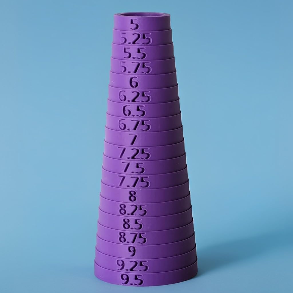 Bracelet Sizer Mandrel Round Quarter Sizes (Violet)