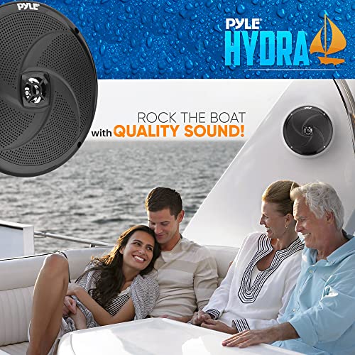Pyle Dual 8'' Marine Speakers, Waterproof 2-Way Full Range Audio, 320W Max Stereo Sound, Black Slim Low-Profile Design, Boat & Off-Road Use, Universal OEM Fit (Pair) Pyle Dual 8'' Marine Speakers, Waterproof 2-Way Full Range Audio, 320W Max Stereo Sound, Black Slim Low-Profile Design, Boat & Off-Road Use, Universal OEM Fit (Pair)