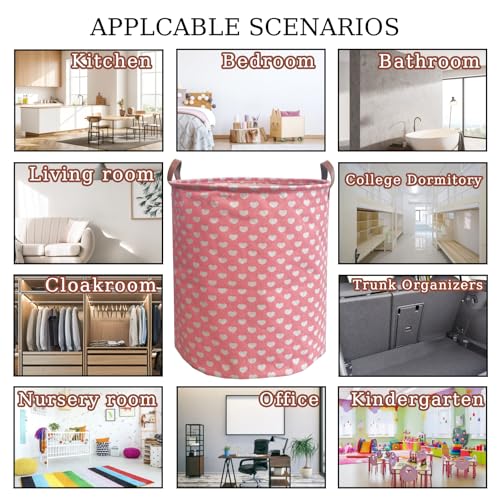 Image of Waterproof Laundry Hamper Collapsible Laundry Basket Leather Handle Laundry Bag Large Clothes Storage Toy Organization for Bathroom Bedroom Laundryroom College Dorms (Laundry Basket-002)