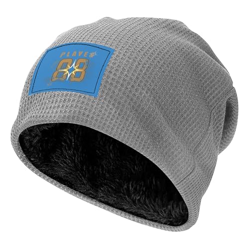 Bonnet extensible unisexe gris clair avec motifs numéros pour skate
