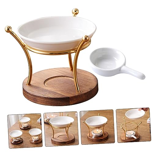Difusor aromático eléctrico con base de madera y soporte para vela miniatura 6