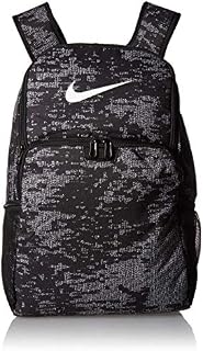 NIKE Brasilia XLarge Backpack 9.0 All Over Print, Black/Black/White, Misc