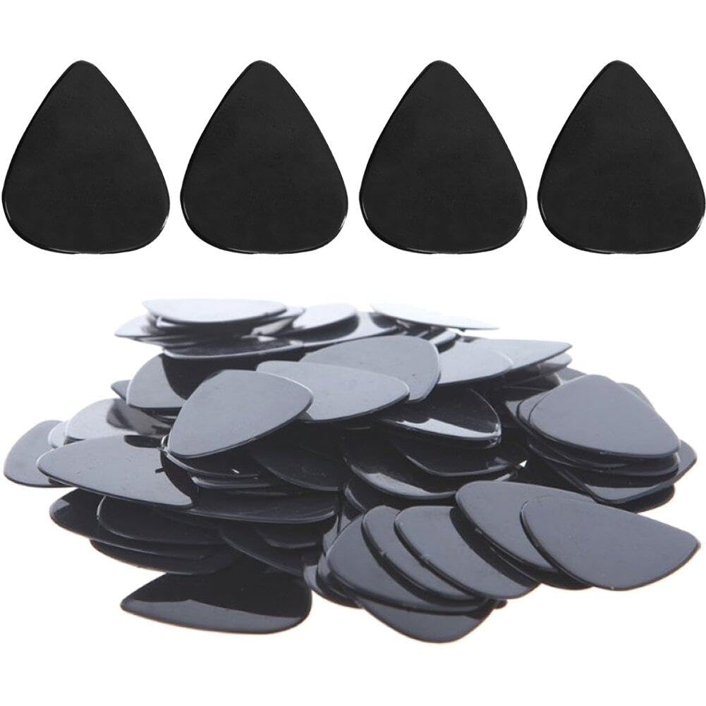 Lpitoy Black Guitar Plectrums 50Pcs Plastic Guitar Picks Acoustic Electric Guitar Picks Musical Instrument Accessories