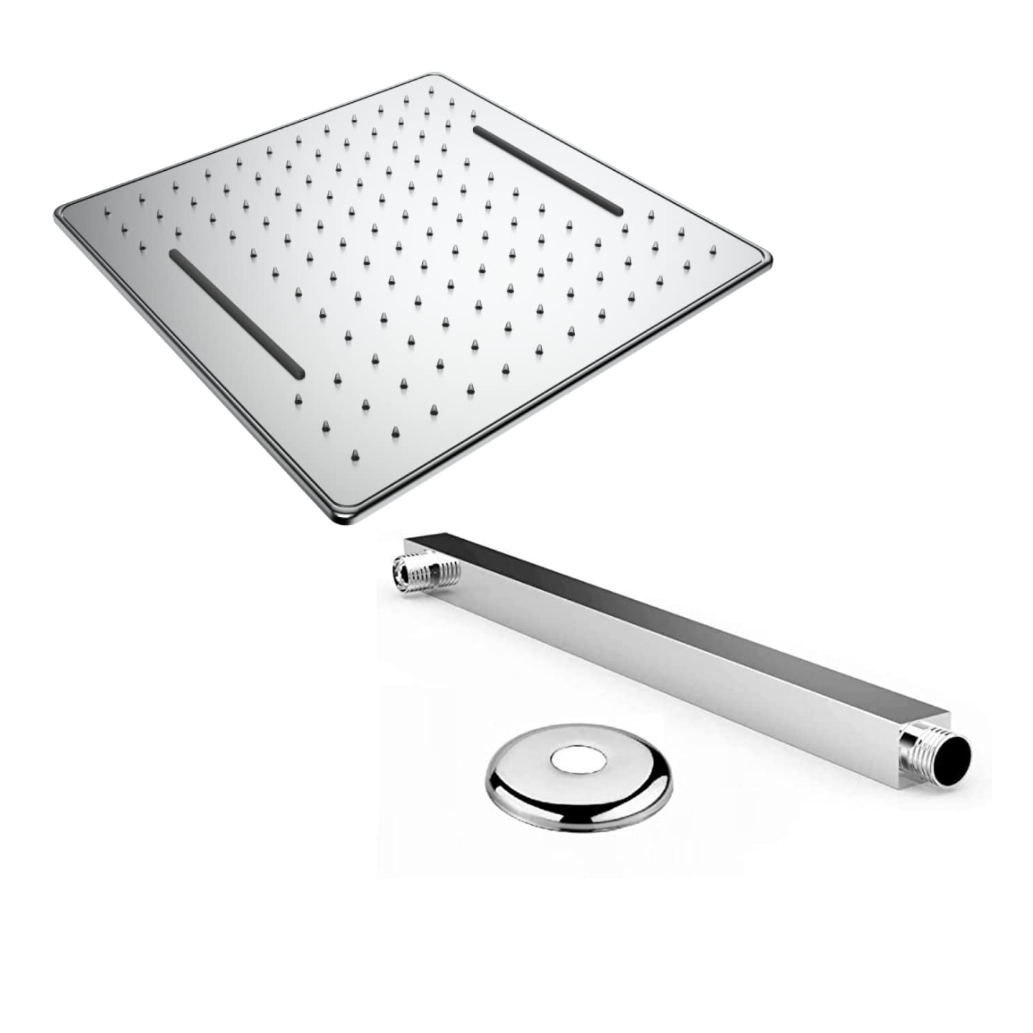 Zap Rainfall Series 2376 Square Overhead Shower with 15 Inch Shower Arm(Silver, Silicon Nozzle, Brass Material, Wall Mounted) (B0B2WQXRBD) Amazon Price History, Amazon Price Tracker