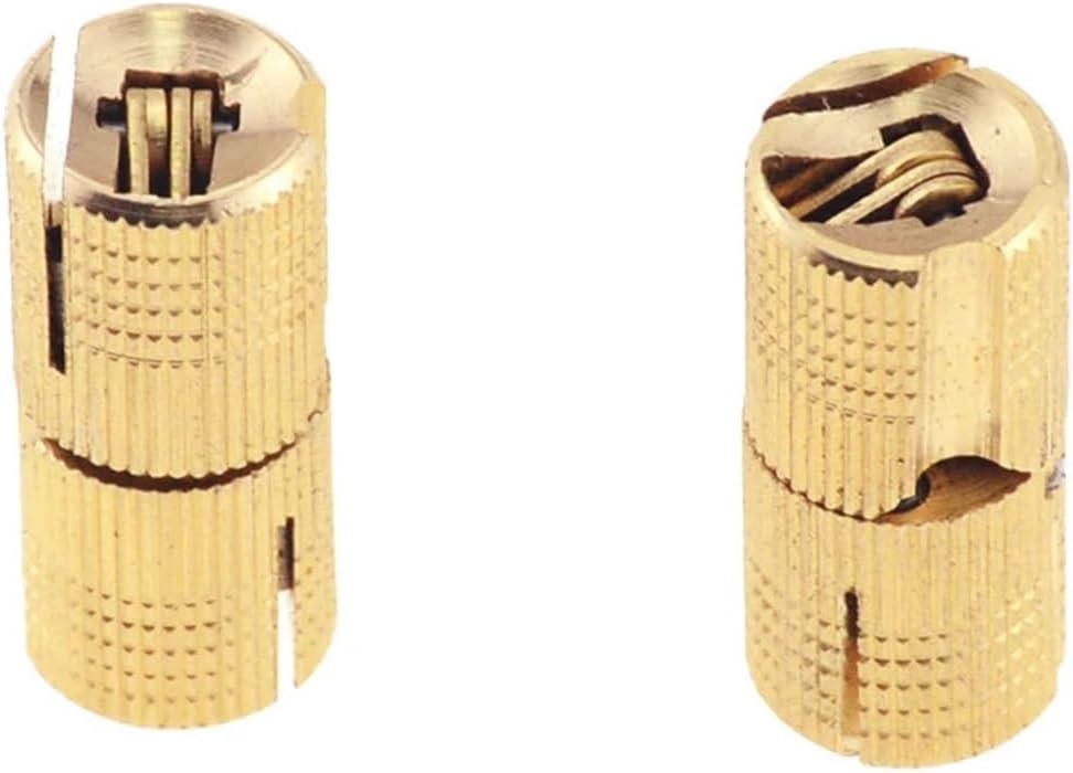 VNE 1Pcs Copper Brass Furniture Hinges 8-18 mm Cylindrical Hidden Cabinet Concealed Invisible Door Hinges for Hardware Gift Box (Color : 18mm)