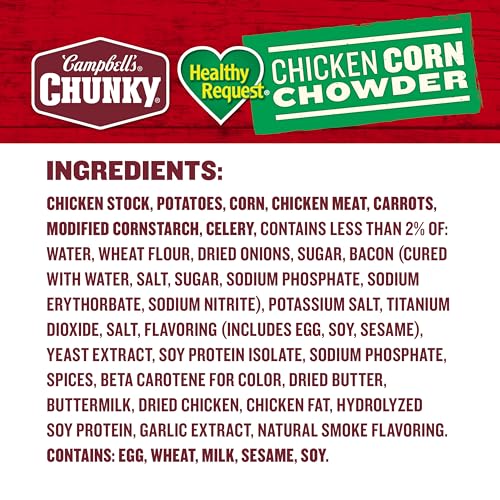Campbell\'s Chunky Soup, Healthy Request Chicken Corn Chowder Soup, 18.8 Oz Can