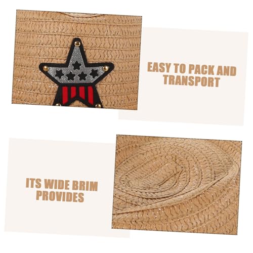 VOSAREA Boys and Girls Straw Hat Stylish Outdoor Sun Hat for Boy Girl Birthday Cap Khaki3