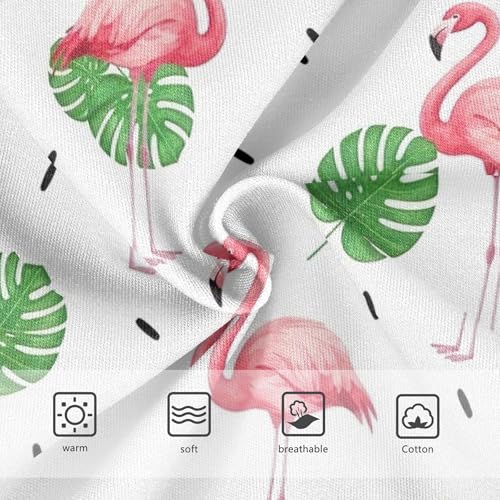 Cotton Toddler Underwear Floral Pink Flamingos Green Leaves White Little Girl Panties Fun Underpants Briefs 2t3