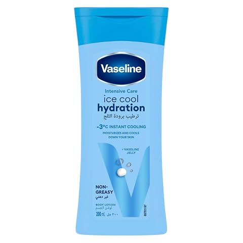 Vaseline Intensive Care Body Lotion, With Hyaluronic Acid, Vitamin E & C, Ice Cool Hydration, hydrates and cools your skin