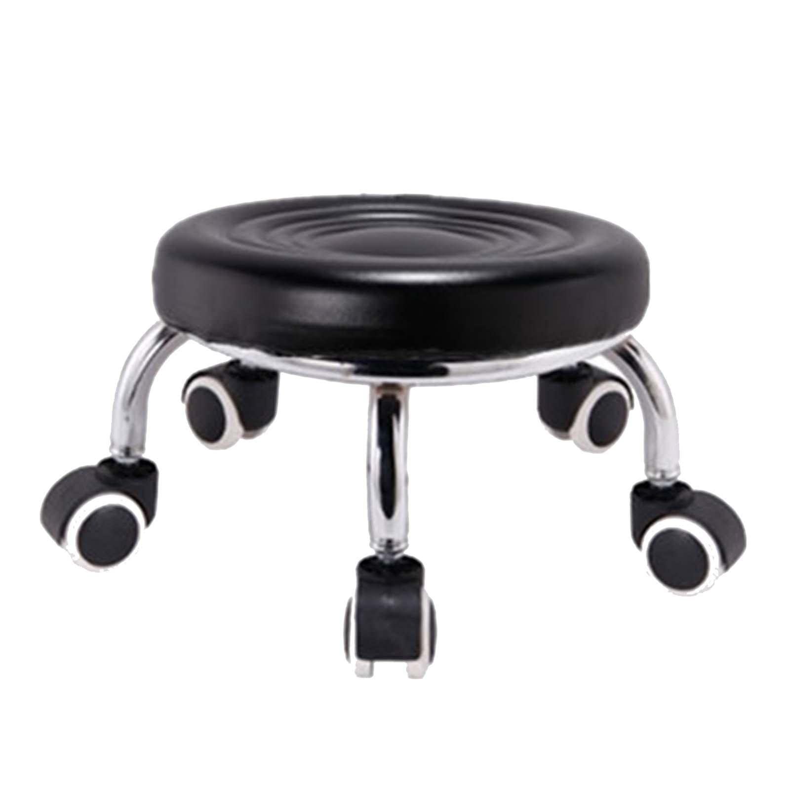 Taburete con polea suave y reposapiés, asiento bajo redondo y giratorio para el baño