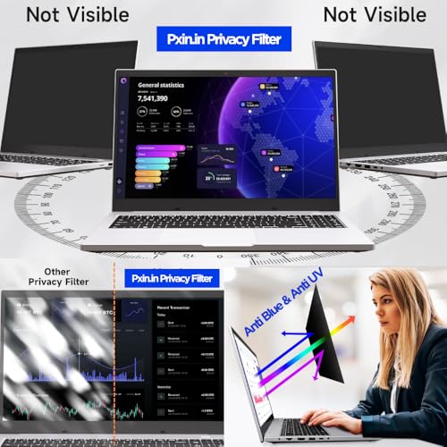 Image of Pxin Surface Pro 12-12 inch Touch Privacy Screen | Adv. StealthView | Laptop Ultra Privacy | Anti UV | Anti-Glare | Blue Light Block