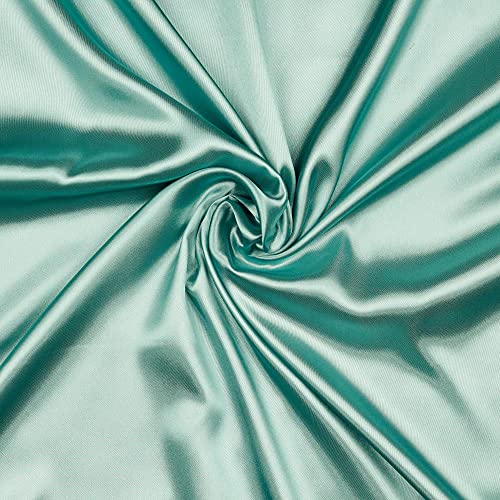 Tissu en satin liquide aqua coupon 10m rouleau large pour nappe