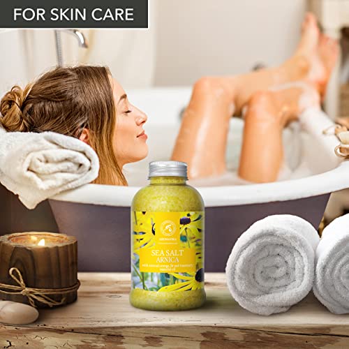 Arnica Bath Salts 21.16 Oz - 100% Natural Rosemary Orange And Fir Essential Oils - Sea Salt Arnica 600G - Best For Bath - Good Sleep - Relaxing - Body Care - Beauty #TOP7