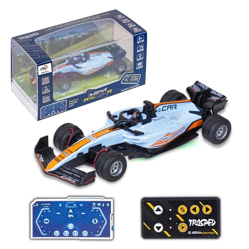 Image of Formula RC Racing Car for Kids Age 6+ Years 1:64 Scale | Mini Rechargeable Remote Control Sports Car with APP Control, LED Lights, 3 Speed Modes & Type-C Charging | Formula Racer Toy Car