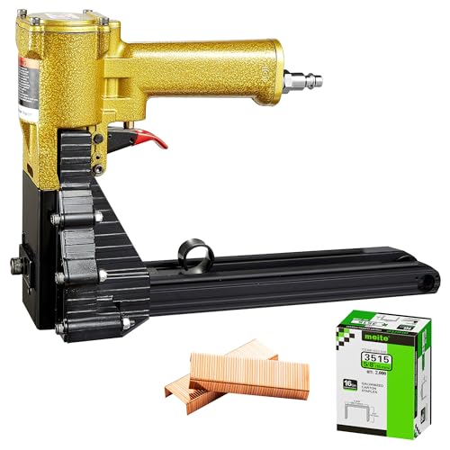 meite Box Stapler 16 Gauge Carton Closing Stapler Heavy Duty Pneumatic Staple Gun for Corrugated Case Cardboard Packaging, ADCS-19 Accepts 1-3/8 Crown 5/8-3/4'' Leg Carton Staples