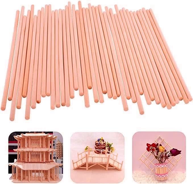 Image of BLOOMAX 20 Pcs (10mm /24 inch) Premium Hardwood Round Wooden Dowels Stick Rods | Wood Dowels | Solid Hardwood Sticks, Macrame, Wall Hanging, Art & Craft Projects, DIY & More (Full-Finished)