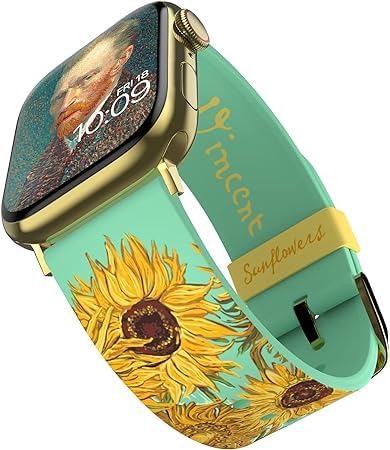 MobyFoxArt Series Smartwatch Band Collection - Inspired by the Artist, Compatible with Every Size & Series of Apple Watch (watch not included) - Van Gogh Sunflowers