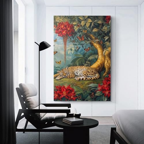 Impression sur toile léopard affiche décoration murale salon tableau moderne 50x75