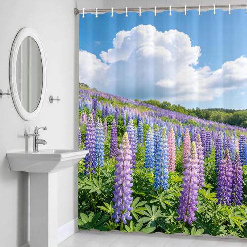 Rideau douche 200x240 cm imperméable polyester lavable avec œillets baignoire