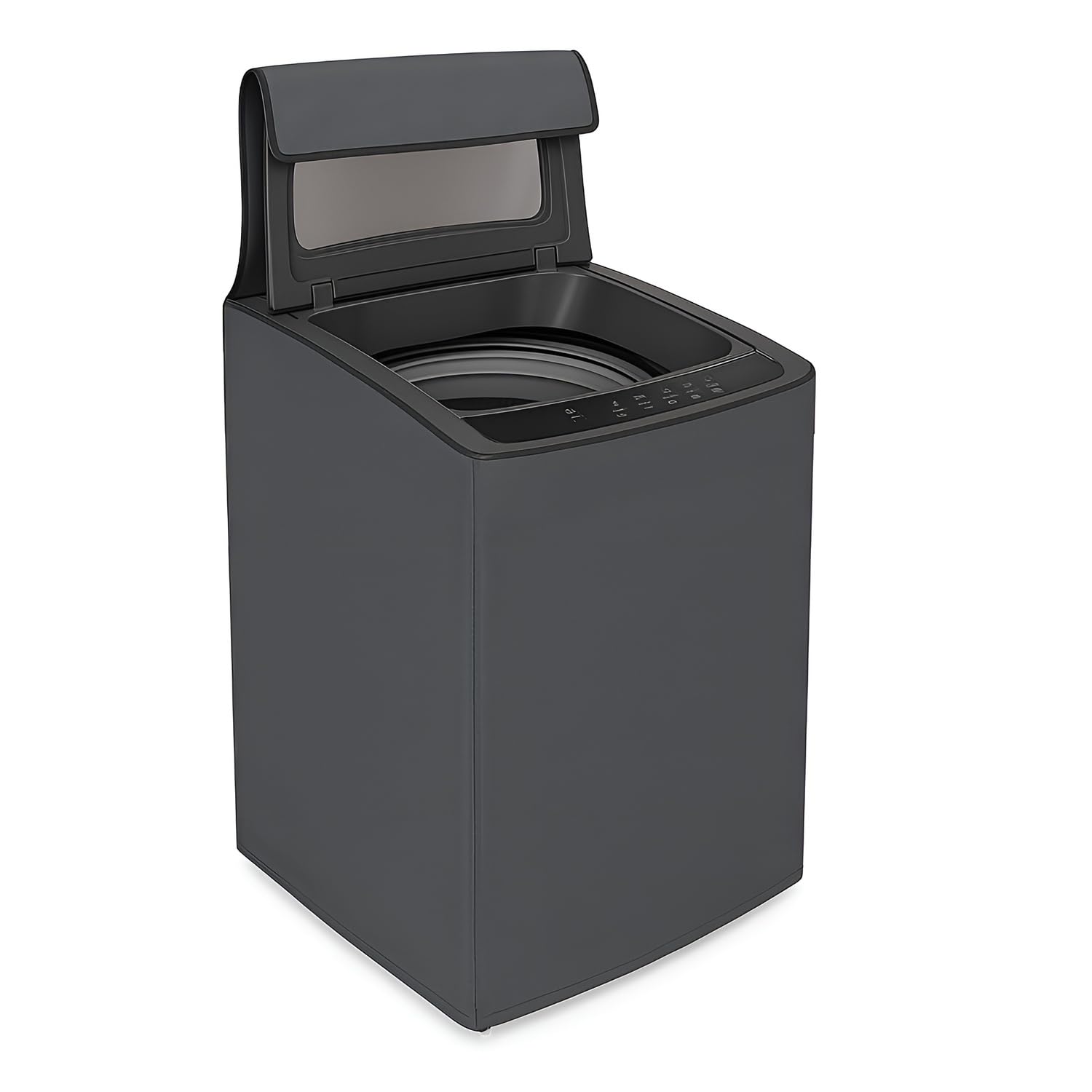 DALUCI Top Load Fully Automatic Washing Machine Cover for 8 Kg, 8.5 Kg, 9 Kg, 9.5 Kg, 10 Kg | Waterproof & Dustproof Polyester Fabric Cover for Washing Machine with Zipper (Grey, 63X63X93 CM)