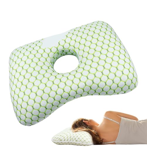 Almohada para los oídos: diseño de espuma viscoelástica (11,8 pulgadas), soporte cómodo para la cabeza, forma de rosquilla relajante, cojín ortopédico | Almohadilla de soporte de relleno ajust