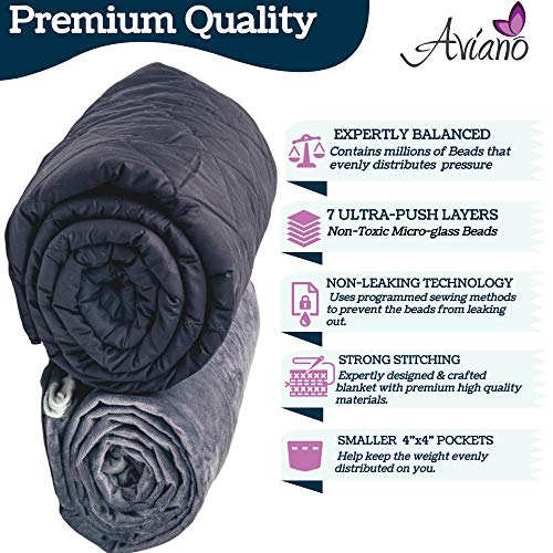 Aviano Premium Weighted Blanket For Adults - 15 Lbs With Removable Duvet Cover (Fossil Gray) For Queen Size Bed (60X80 In.) - Heavy Heating Blankets For Restlessness #TOP3