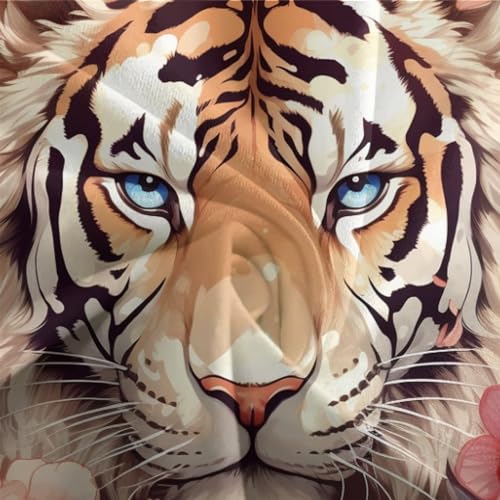 Housse de couette microfibre double motif tigre 3D lit enfant