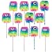 Kicko Rainbow Monster Pen - Pack of 12 Silly-Faced Ballpens - 10-inch Bug Eye Pens Ideas, Party Favors, School, and Office Rewards, Collections, Christmas, Birthdays, and Carnivals