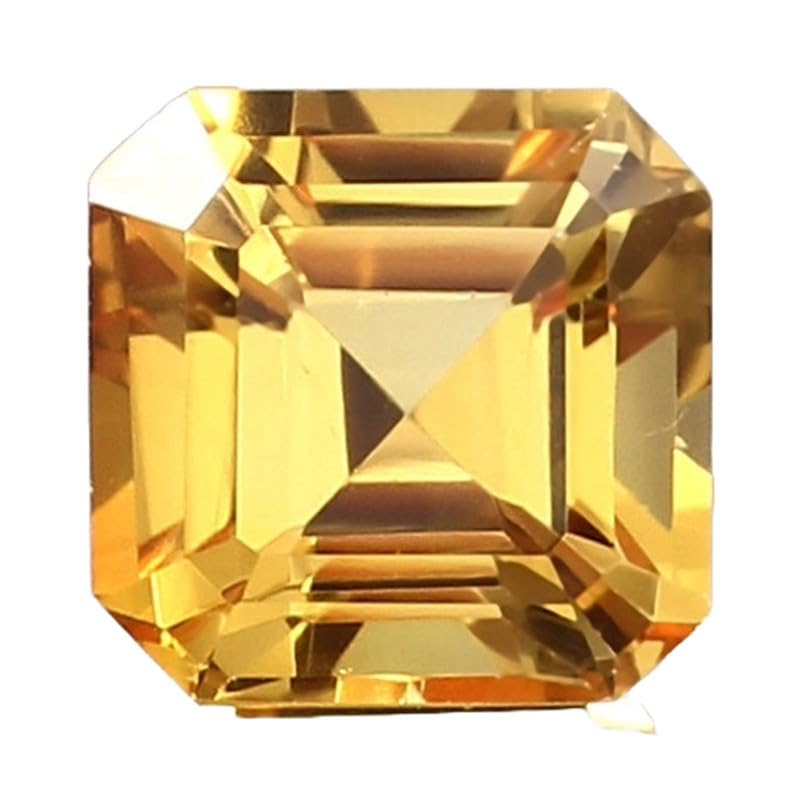 Saphir jaune naturel 10x10mm gemme octogonale taillée pour fabrication bijou
