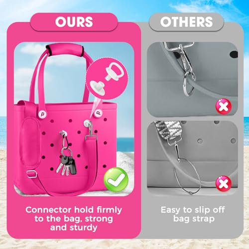 Image of Strap Wrap for Bogg Bag Accessories, Adjustable Shoulder Crossbody Long Strap with Handle Wrap for XL Medium Bog Bag Simply Southern Beach Rubber Tote Bags -Pink