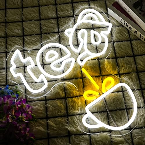 Image of Tea Neon Sign Teapot LED Neon Light White Tea Bar Neon Sign Decor Hanging for Coffee Station, Teahouse, Restaurants, Home, Farmhouse, Kitchen Decoration