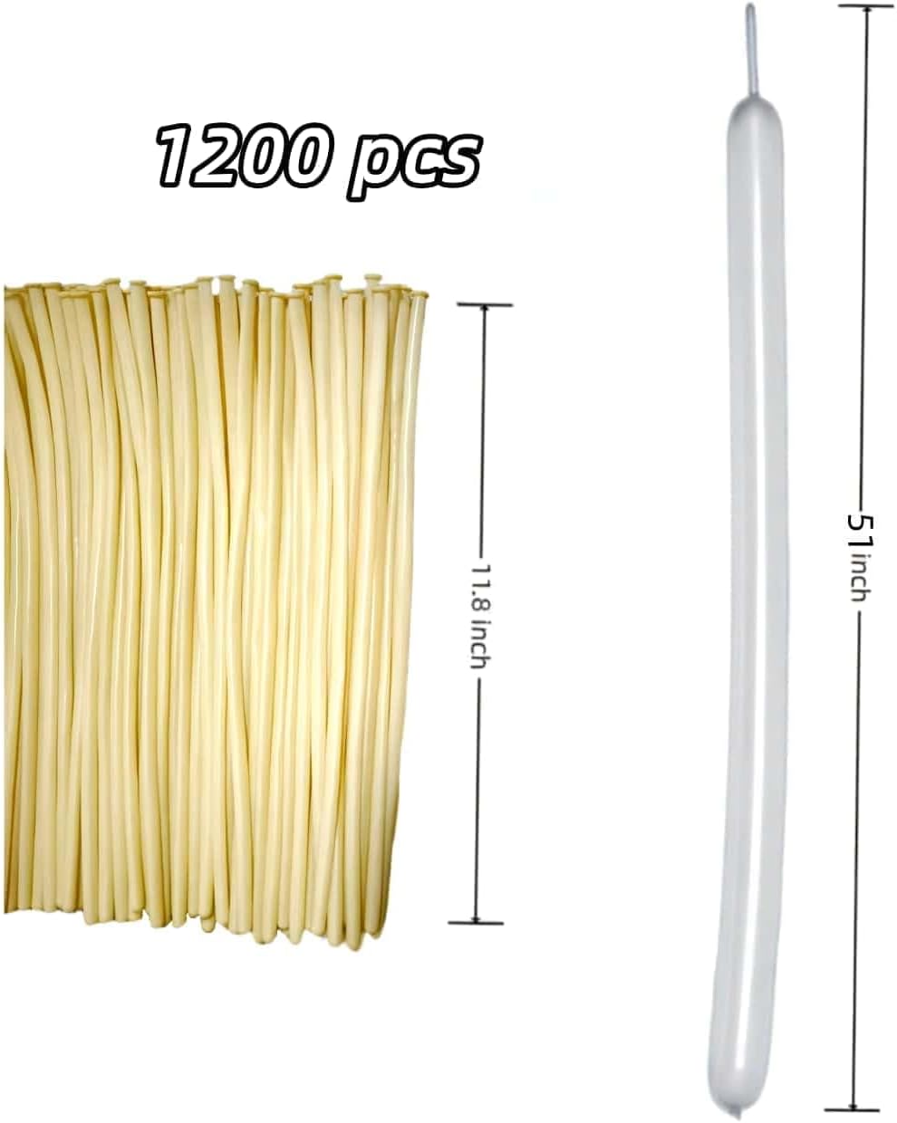1200 Pcs Long Balloon Animal Making Kit 60 Inch Clear 260 Twisting Balloons for Party Decorations and Crafts