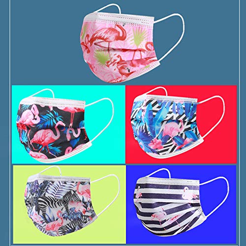 Disposable Face Masks 3-Ply Breathable & Comfortable Filter Safety Masks，Flamingos Outdoor Protective Nose & Mouth Coverings With High Filtration And Ventilation Security (50 Pack, Pink) #TOP6
