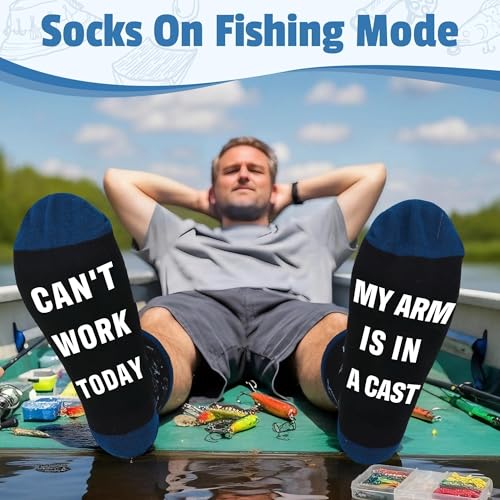 Image of Gifts for Fishermen Fishing Lovers Gifts for Men Cool Fisherman Stuff for Mens Unique Fishing Accessories for Men with Keychain Mug Hat Socks
