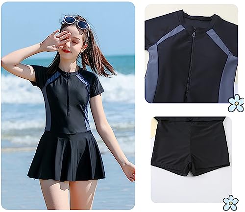 Image of KORADI Girls Swimsuits Rash Guard Swim Set Kids Two-Piece Bathing Suits Teen Swimwear Beach Shorts Sun Protection Swim Shirts