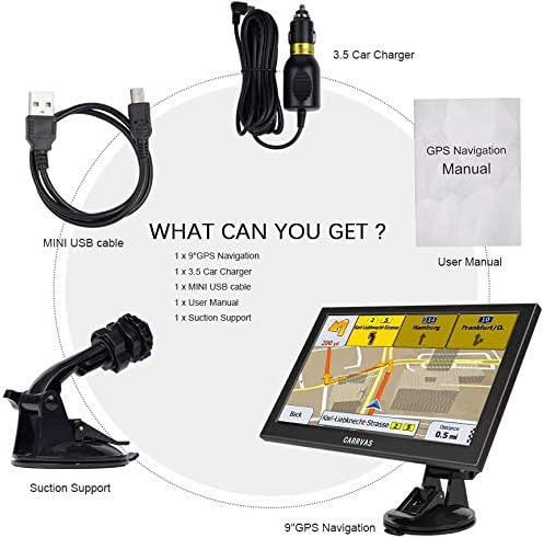 Sat Nav For Trucks And Cars 9 Inch Hgv Lorry Carrvas 2021 Car Gps Hd Satellite Navigation System With Real Voice Steering Instructions Poi Speed Camera Width Height Limit Prompt Pre Installed