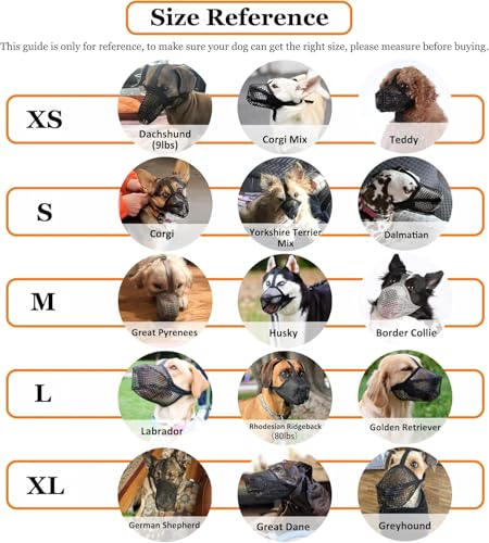 OFFOF Maulkorb für Große Hunde - Atmungsaktive Haustier Maske für Hundetraining – Bequem & Sicher für Kleine, Mittlere & Große Hunde (L)