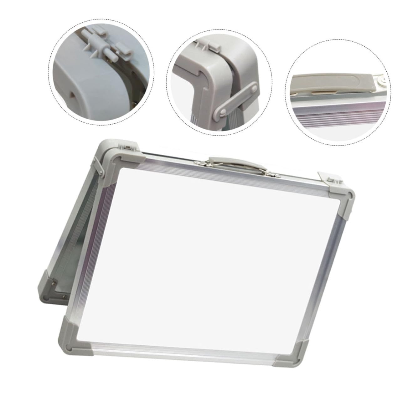 Lavagna Magnetica Pieghevole Doppia Faccia per Scrivania con Supporto in Lavagnetta Cancellabile Secco Portatile per Scuola e Ufficio Bianco