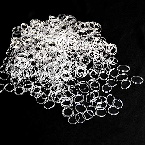 TONGTLETECH Clear Elastic Hair Bands 400pcs Mini Hair Rubber Bands Hair Ties Soft Hair Elastics Ties for Kids Braids Wedding Hairstyles and More