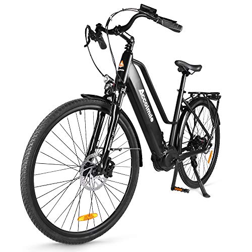 Accolmile Bicicleta Eléctrica 28” 700C, Ebike de Ciudad con 36V 250W Motor de Media Torsión M200, City Bicicleta de Paseo Pedelec, Adultos Unisex, Batería...