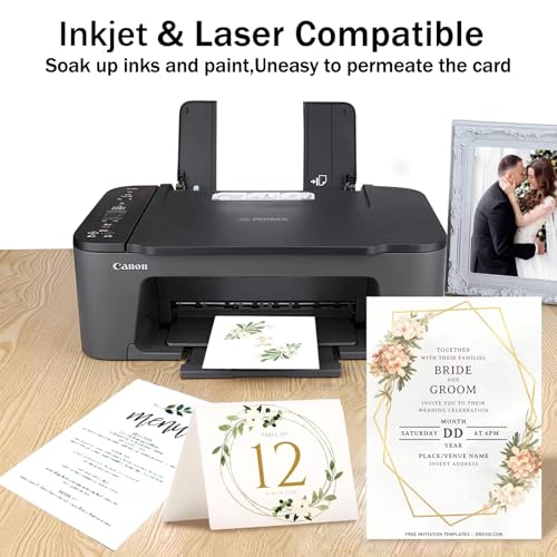 image for 50 Pack White Cardstock 8.5 x 11 White Paper, Goefun 65lb Card Stock P