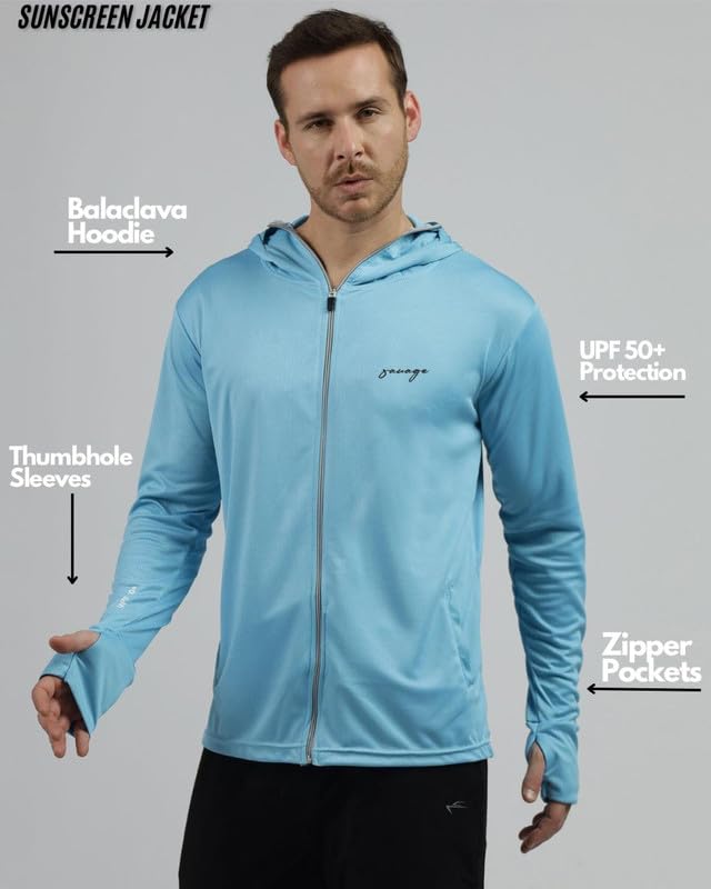 Image of BE SAVAGE Balaclava Sunscreen Jacket For Men
