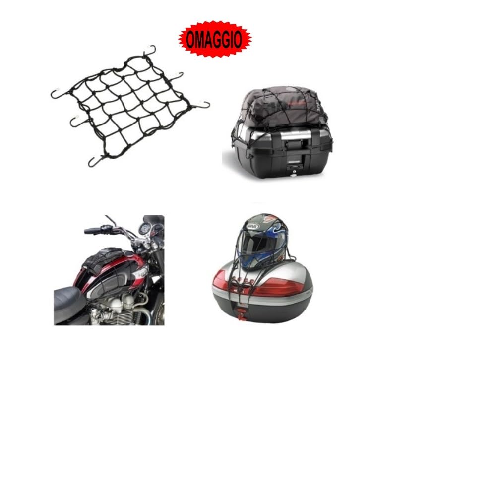 BAULETTO QUADRATO COLORE ALLUMINIO+PIASTRA+RETE+TAPPETO GIVI PER 1 CASCO INTEGRALE/JET + ACCESSORI 44LT SGANCIO CRABLOCK MOTO-SCOOTER CON PORTAPACCHI COMPATIBILE CON HONDA XL 750 TRANSALP