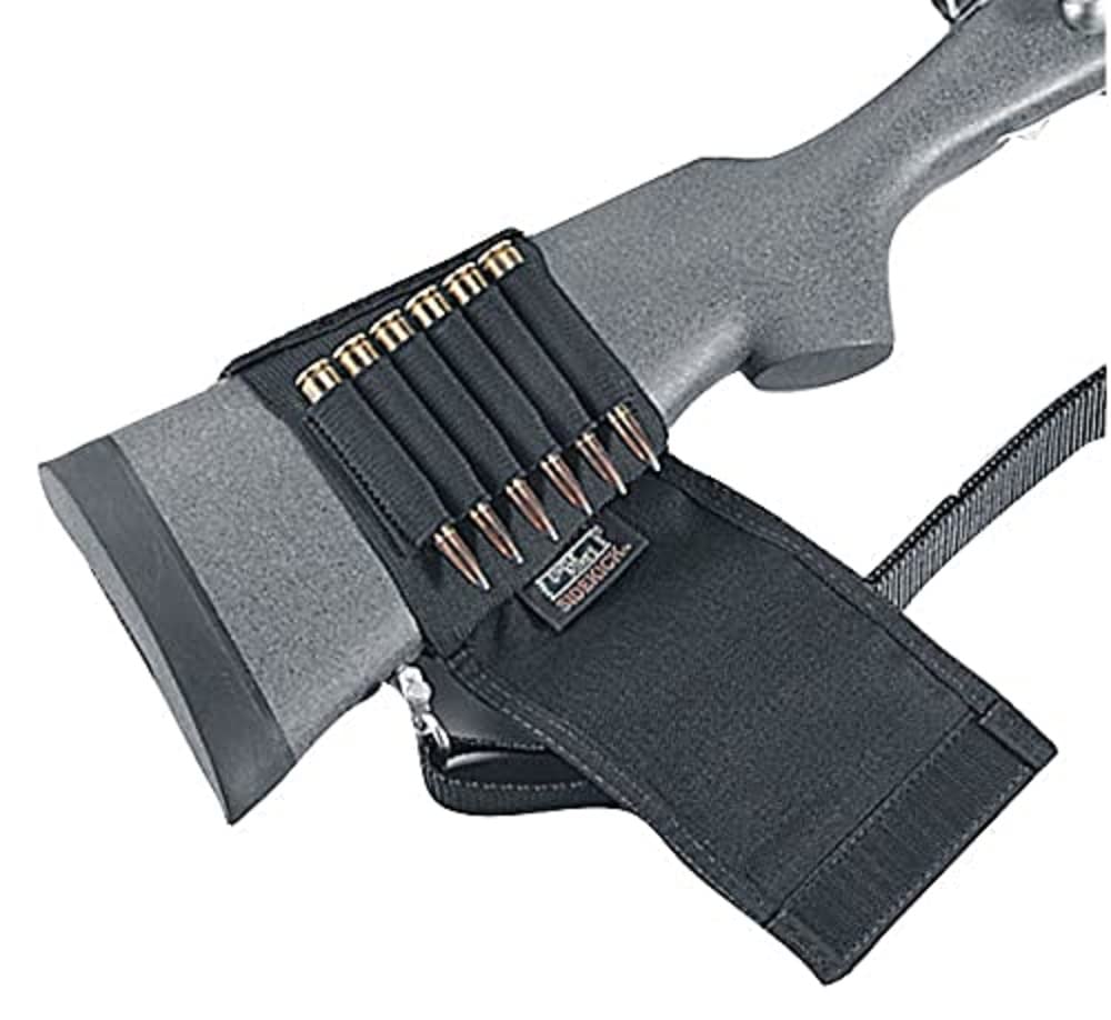 Uncle Mike's Kodra Buttstock Shotgun Shell Holder with Flap (Black)