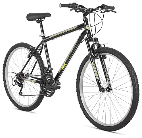 Pacific Mountain Sport Bike, 26 inch Mountain Bike for Men and Women, 18 Speed, Steel Frame, Knobby Tires, Front Suspension Fork, Twist Shifters, Linear Pull Brakes, Adult Bicycle